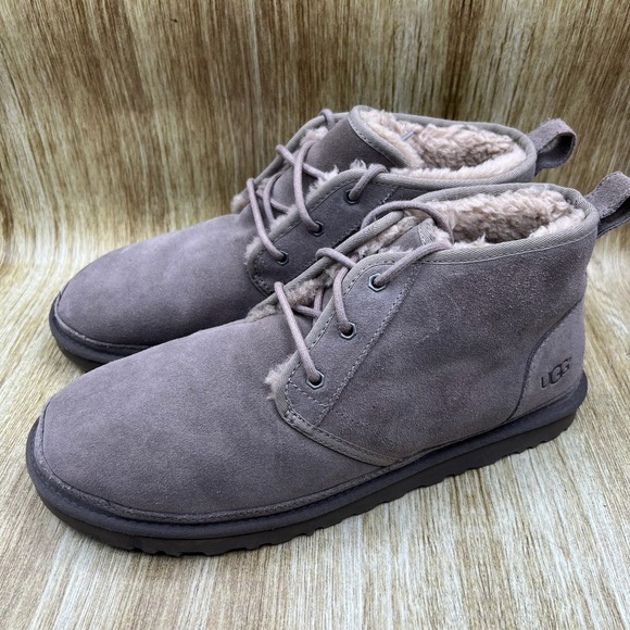 UGG Neumel Chukka Boots Men\'s Size 14 Grey Suede Sheepskin Lined Shoes 3236‎ main image 10